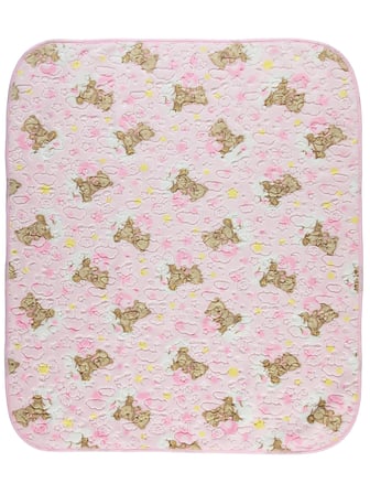 Civil Baby Pamuklu Ayıcık Figürlü 100x120 cm Bebek Battaniyesi Pembe