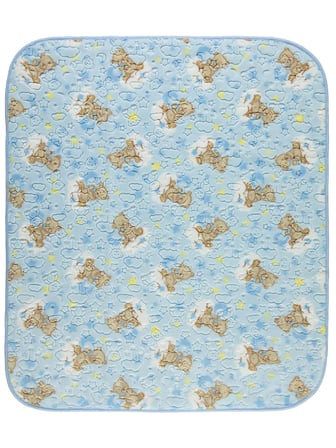 Civil Baby Pamuklu Ayıcık Figürlü 100x120 cm Bebek Battaniyesi Mavi
