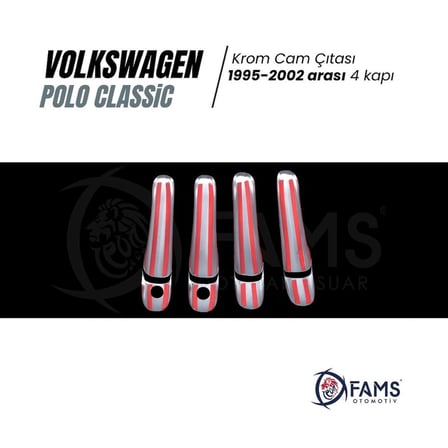 Vw Polo Classic Krom Kapı Kolu 4 Kapı 1995-2002 Paslanmaz Çelik (ÇİFT DELİK)