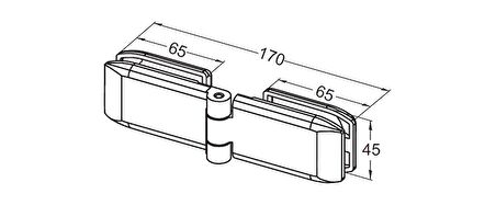 THR-2203-PCBR Thoor Cam Kapı Menteşesi Camdan cama