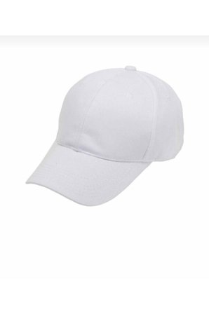 Unisex Beyaz Yazlık Düz Renk Şapka