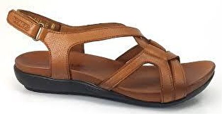 VENÜS 206Y KADIN DÜZ TABAN DERİ ORTOPEDİK SANDALET