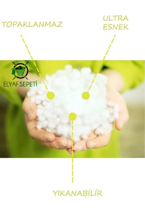 ELYAF SEPETİ 5 KG %100 BONCUK ELYAF YASTIK YORGAN OYUNCAK MALZEMESİ