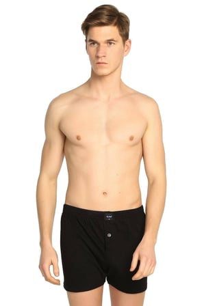 Erkek Siyah Penye Boxer  8'li
