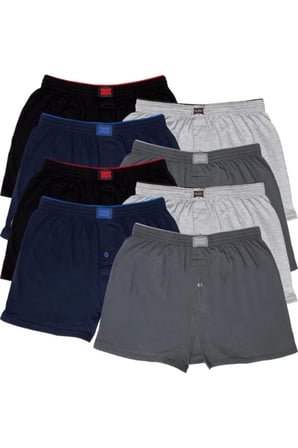 Erkek Siyah Penye Boxer  8'li