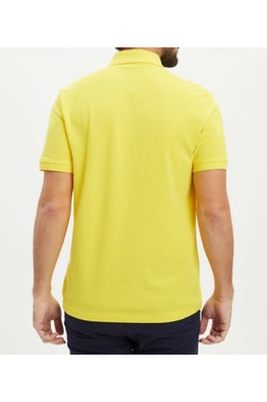 Erkek Sarı Polo Yaka Slimfit Basic Tshirt