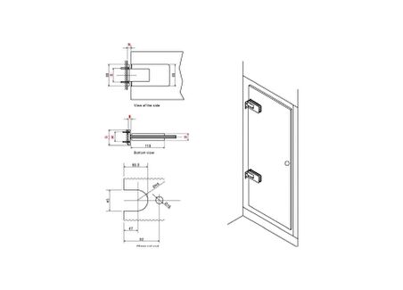 KD 070/30-100 Paraduş Mentşe Cam Duvar