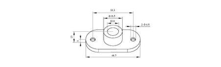 KD-070/20-119 Kale Cam Kapı Üst Menteşe Karşiliği