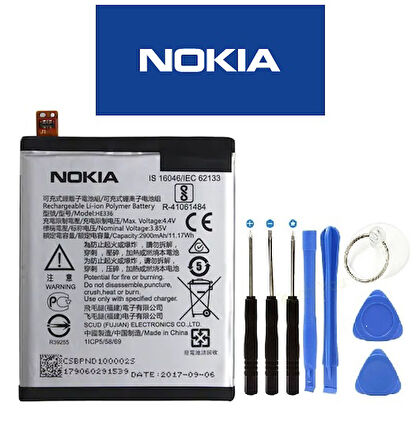 Nokia 5 Batarya Pil HE336 ve Tamir Seti 2900 mAh