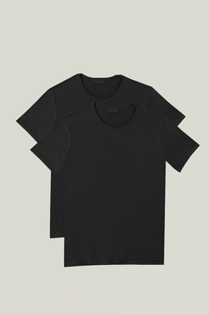 2'li Paket Premium Yazlık Düz Renk Basic T-shirt