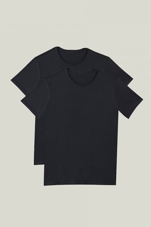 2'li Paket Premium Yazlık Düz Renk Basic T-shirt