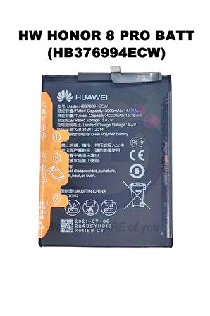 Huawei Honor 8 Pro Hb376994Ecw Batarya Pil