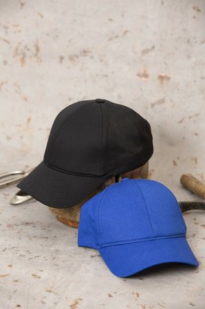 2'li Set Yazlık Düz Renk Ayarlanabilir Şapka Mavi