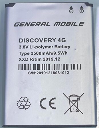 General Mobil Discovery One 4G Gm4 Gm5 Batarya Pil