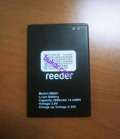 Reeder P13 Blue 2021 Hb001 Batarya Pil