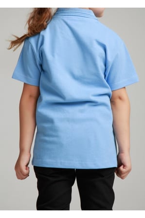 Kız Çocuk Polo Yaka Kısa Kol Okul T-shirt
