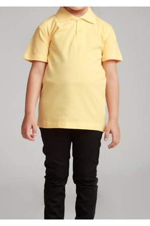 Kız Çocuk Polo Yaka Kısa Kol Okul T-shirt