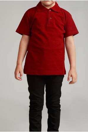 Kız Çocuk Polo Yaka Kısa Kol Okul T-shirt