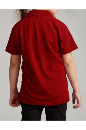 Kız Çocuk Polo Yaka Kısa Kol Okul T-shirt