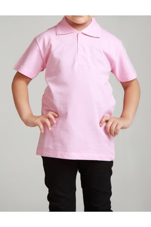 Kız Çocuk Polo Yaka Kısa Kol Okul T-shirt
