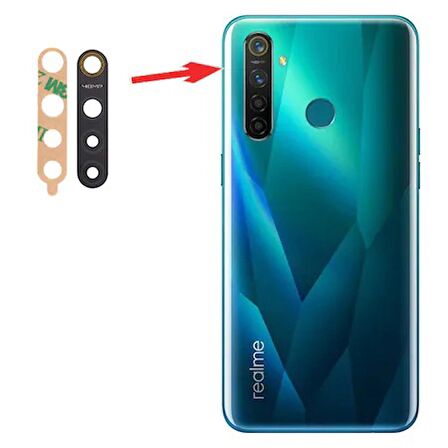 Oppo Realme 5 Pro Kamera Lens Camı + Yapışkan