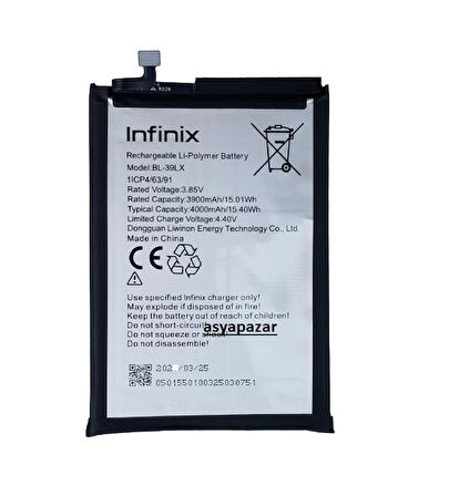 Infinix S5-S5 Lite Pil Batarya BL-39LX İnfilix Pil Batarya İnfinix