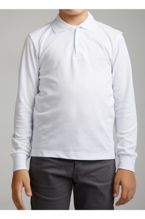 Kız & Erkek Çocuk Uzunkol Polo Yaka Okul T-shırt