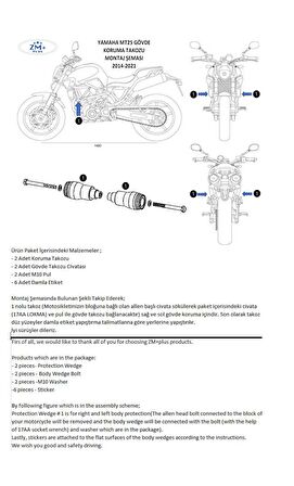 Yamaha MT25 Koruma Takozu Gövde Koruma