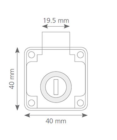 Canex Kare Çekmece Kilidi D 19 mm X L 22 mm