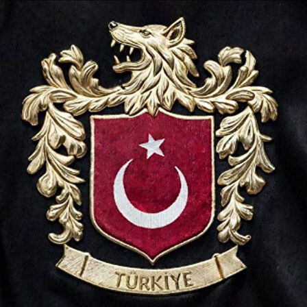 Bozkurtlu Milli Takım Logosu Siyah Zemin - 4 Adet Opak Folyo Sticker