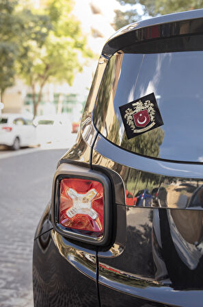 Bozkurtlu Milli Takım Logosu Siyah Zemin - 4 Adet Opak Folyo Sticker