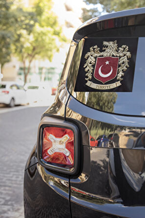 Bozkurtlu Milli Takım Logosu Siyah Zemin - 4 Adet Opak Folyo Sticker