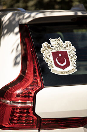 Bozkurtlu Milli Takım Logosu Beyaz Zemin Özel Kesim - 4 Adet Opak Folyo Sticker