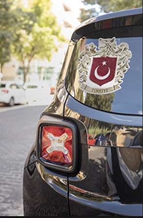 Bozkurtlu Milli Takım Logosu Beyaz Zemin Özel Kesim - 4 Adet Opak Folyo Sticker