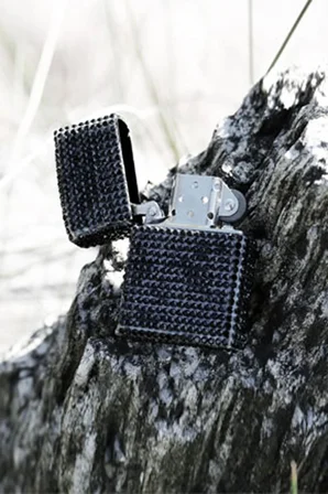 Siyah . Taşlı Zippo Çakmak