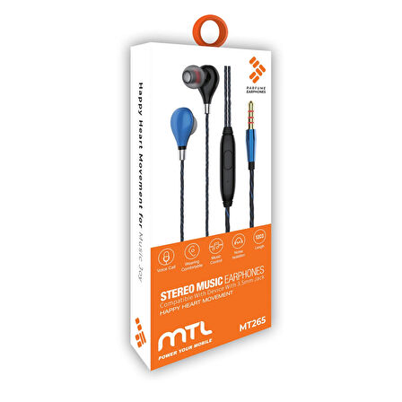 3.5 MM Jack Girişli Stereo Kulak İçi Silikonlu Kablolu Kulaklık MT265