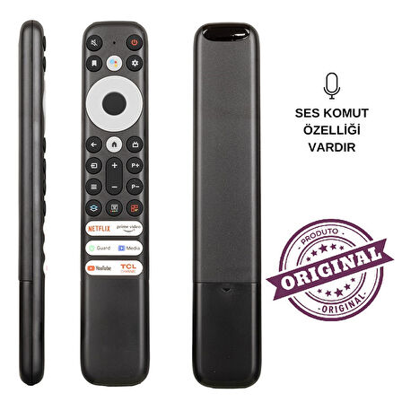 (ORJiNAL SES KOMUTLU) TCL RC902V RMR1 -21BN NETFLIX-PRIME VIDEO-GUARD-MEDIA-YOUTUBE TUŞLU  LCD LED TV KUMANDASI