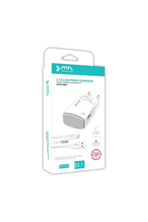İphone Lightning Usb Ev Tipi Şarj Seti 2.1 Amper 10.5w Mt1205