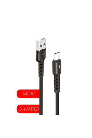 3.4 A Ultra Hızlı Micro to USB Güçlendirilmiş Hasır Örgü Ultra Şarj ve Data Kablosu MT2413