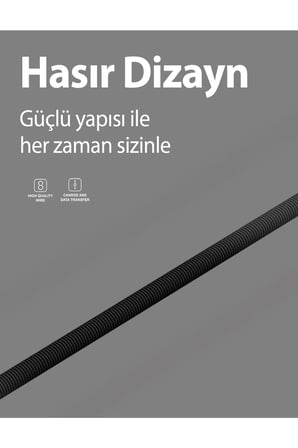 3.4 A Ultra Hızlı Micro to USB Güçlendirilmiş Hasır Örgü Ultra Şarj ve Data Kablosu MT2413