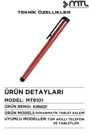 Dokunmatik Tablet Kalemi Universal Silikon Uçlu Tablet Telefon Kalemi Çizim Not Alma MT9101