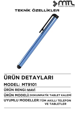 Dokunmatik Tablet Kalemi Universal Silikon Uçlu Tablet Telefon Kalemi Çizim Not Alma MT9101