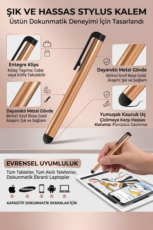 Dokunmatik Tablet Kalemi Universal Silikon Uçlu Tablet Telefon Kalemi Çizim Not Alma MT9101