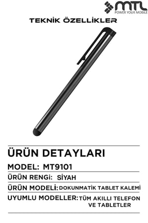 Dokunmatik Tablet Kalemi Universal Silikon Uçlu Tablet Telefon Kalemi Çizim Not Alma MT9101