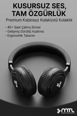 Kablosuz Stereo Kulaklık - Extra Bass ve Katlanabilir Tasarım Ios Ve Android Uyumlu