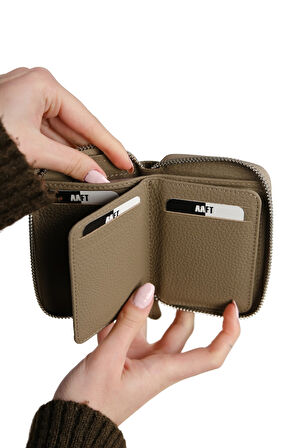 Hakiki Deri Unisex Fermuarlı Cüzdan | Lotus 1616