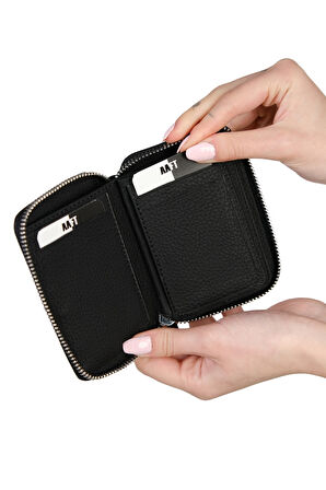 Hakiki Deri Unisex Fermuarlı Cüzdan | Lotus 1616