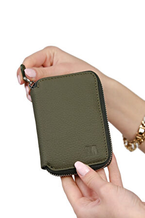 Hakiki Deri Unisex Fermuarlı Cüzdan | Lotus 1616