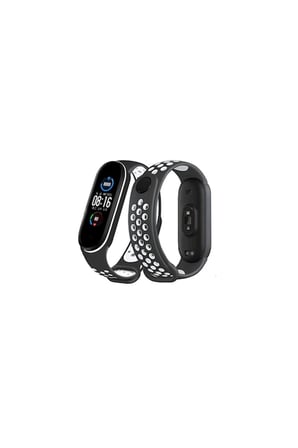 Xiaomi Mi Band 4 Spor Delikli Kordon - Siyah-beyaz