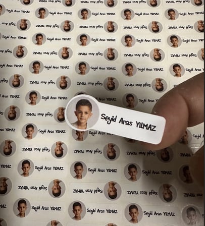 Resimli Okul Etiketi, Kalem Defter Etiketi, Resimli - 222 Adet Folyo Etiket